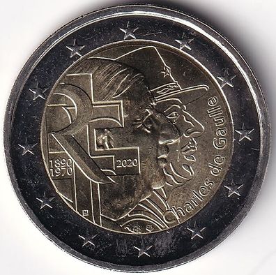2 Euro Gedenkmünze Frankreich - 2020 - "Charles de Gaulie"