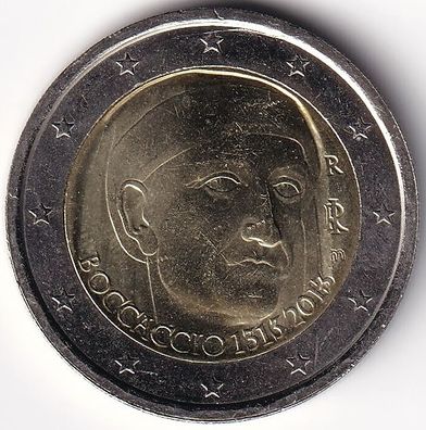 2 Euro Gedenkmünze Italien - 2013 - "700. Geburtstag v. Giavanni Boccaccio"