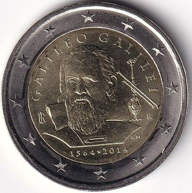 2 Euro Gedenkmünze Italien - 2014 - "450. Geburtstag v. Gallieo Galliei"