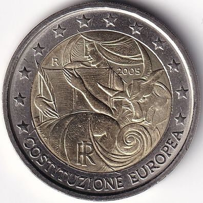 2 Euro Gedenkmünze Italien - 2005 - "1. Jahrestag der EU-Verfassung"