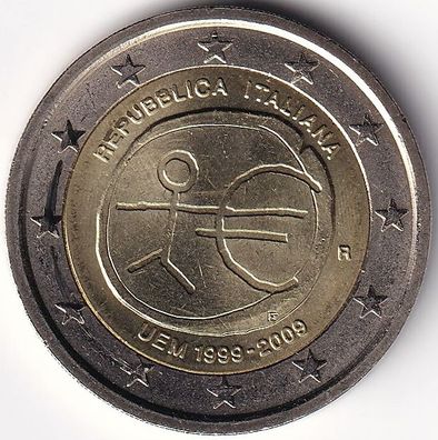 2 Euro Gedenkmünze Italien - 2009 - "10 Jahre Europäische Wirtschaftunion"
