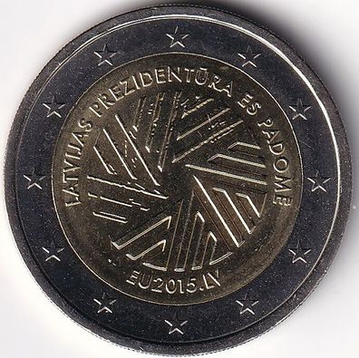 2 Euro Gedenkmünze Lettland - 2015 - "EU-Ratspräsidentschaft"