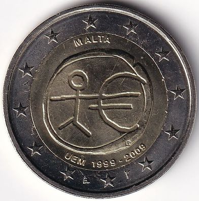 2 Euro Gedenkmünze Malta - 2009 - "10 Jahre Europäische Währungsunion"