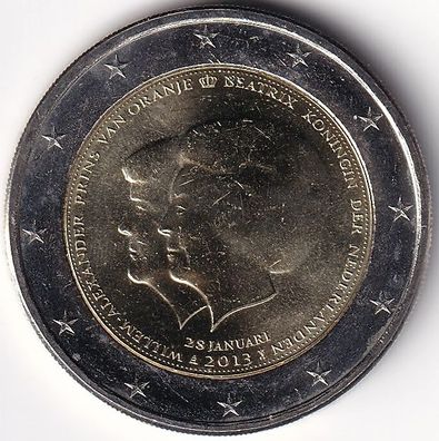 2 Euro Gedenkmünze Niederlande - 2013 - "Ankündigung der Abdankung Königin Beatrix"