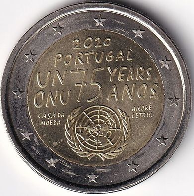 2 Euro Gedenkmünze Potugal - 2020 - "75 Jahre Vereinte Nationen"