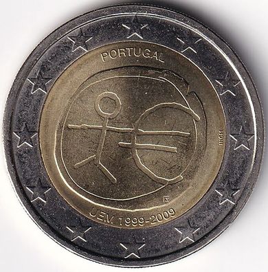 2 Euro Gedenkmünze Potugal - 2009 - "10 Jahre Europäische Wirtschaftsunion"