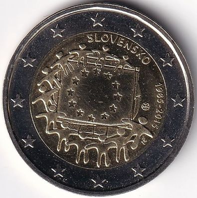 2 Euro Gedenkmünze Slowakei - 2015 - "30 Jahre Europaflagge"