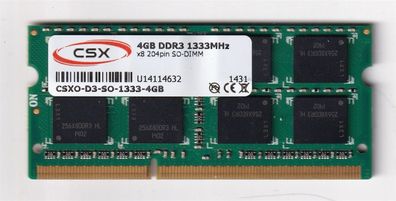 CSX, 4 GB, DDR3 1333MHz, Model: CSXO-D3-SO-1333-4GB
