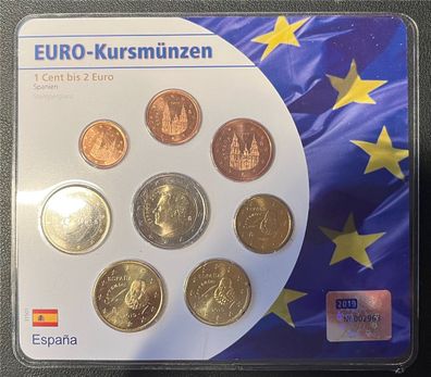KMS - Spanien 1999 - EURO-Kursmünzen im orginal Folder (org. verpakt)