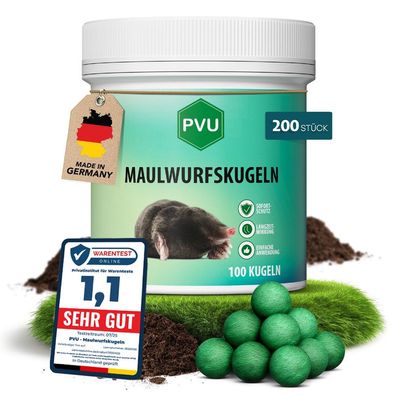 PVU 2x100er Pack Maulwurfs-Kugeln vertreibt effektiv Maulwürfe