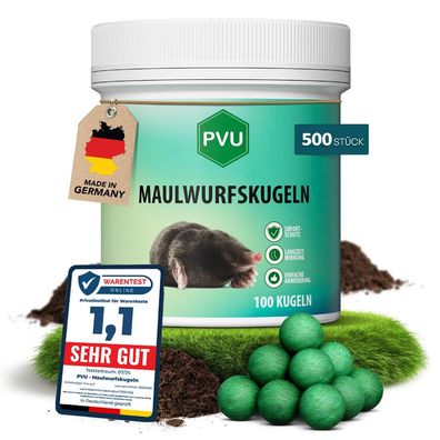 PVU 5x100er Pack Maulwurfs-Kugeln vertreibt effektiv Maulwürfe