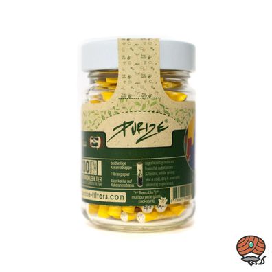 Purize Glas 100er Aktivkohlefilter XTRA SLIM gelb