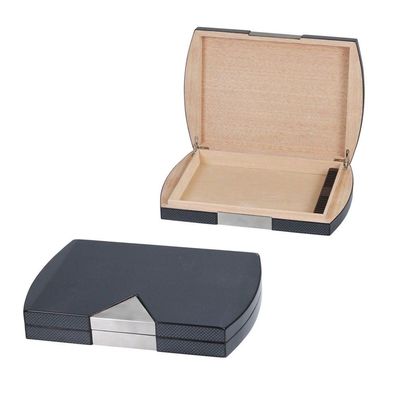 Hauser Reisehumidor - für bis zu 10 Zigarren - Carbon Optik - grau