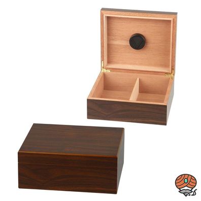 Hauser Humidor im Walnuss Holzdekor, dunkel für bis zu 25 Zigarren
