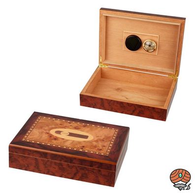Cigar Humidor Intarsien, Holzdekor für bis zu 20 Zigarren
