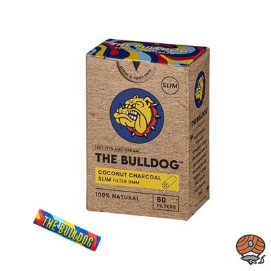 The Bulldog Coconut Charcoal Slim 6mm Aktivkohle mit Kokoskohle, 60 Stück