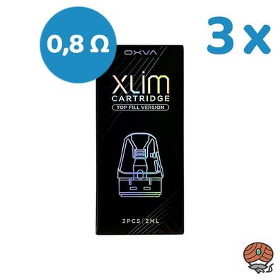3 x OXVA Xlim PRO Cartridge / Leer-Pod, 0,8 Ohm, à 3 Stück mit je 2ml Tank