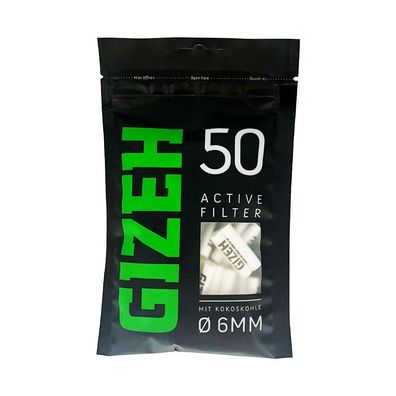 Gizeh Active Filter 6mm Aktivkohle mit Kokoskohle, 50 Stück
