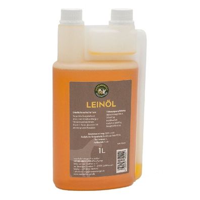 Nösenberger Leinöl für Tiere 1 Liter für Pferde Geflügel Hunde und mehr