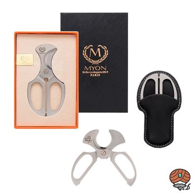 Myon Zigarrenschere Edelstahl inklusive Leder Etui
