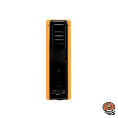 Myon Zigarrenfeuerzeug 3er-Jet Racing Edition gelb mit Rundcutter & Piercer