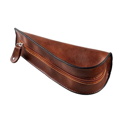 Pfeifentasche dunkelbraun Lederimitat für 1 Pfeife