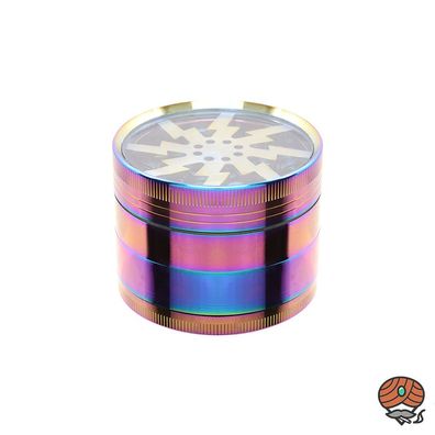 Atomic Rainbow Metalll Kräutermühle mit Sichtfenster, 4 teilig, Ø62mm