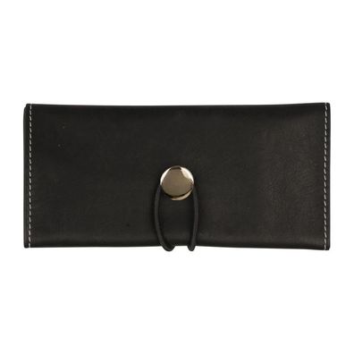 Hauser Tabakbeutel / Drehtasche für Tabak & Zubehör aus Kalbsleder, schwarz