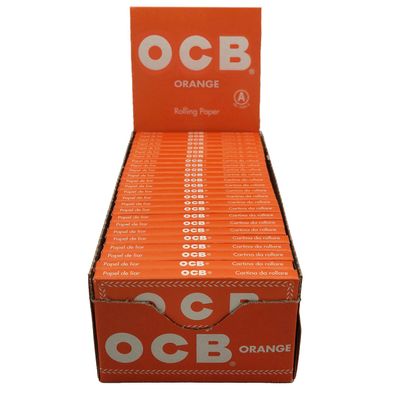 OCB Orange Zigarettenpapier - 1 Box, 50 Hefte jeweils 50 Blatt