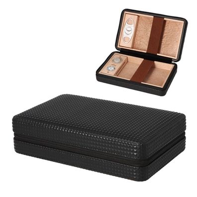 Angelo Reisehumidor Diamond schwarz mit Cutter, Hygrometer und Befeuchter