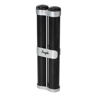 Angelo Zigarrenetui schwarz / silber für 2 Zigarrenaus Aluminium