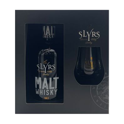 Slyrs Bavarian Malt Whisky Geschenkset mit Glas, 40% Vol. 0,7 l