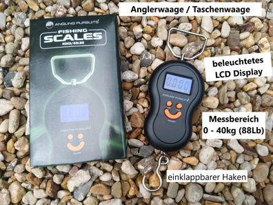 NEU elektronische LCD Waage 0-40kg 88Lb für Angeln Koffer Reise Urlaub Camping