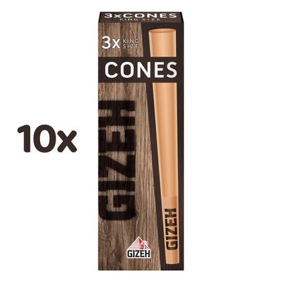Gizeh Brown Cones + Tip 10 Packs à 3 Stück
