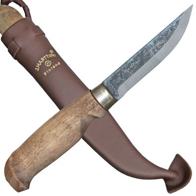 Marttiini Lumberjack Carbon Jagd Outdoormesser Allzweckmesser Birke Lederscheide