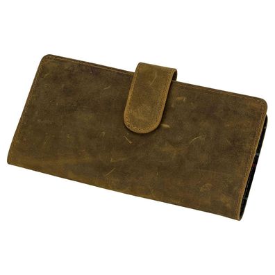 Passatore Zigarrenetui Leder braun antik mit kariertem Textilfutter