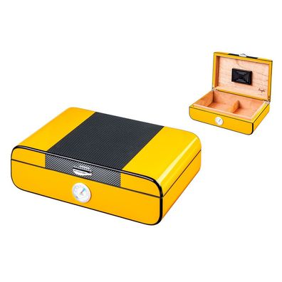 Angelo Humidor im Carbon-Design, gelb für ca. 25 Zigarren