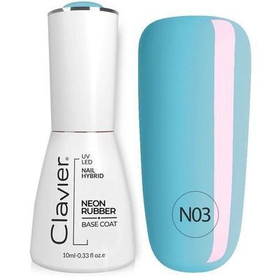 Clavier Luxus Neon Kautschukbasis Farbige Basis N03 Blau Regenbogen, 10ml