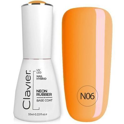 Clavier Luxus Neon Gummiunterlage Farbige Gummibasis N06 Orange Regenbogen, 10ml
