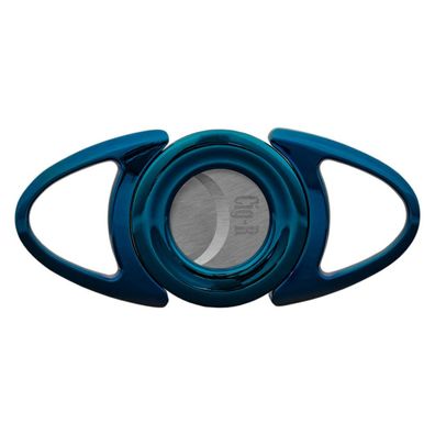 Cig-R Zigarrenabschneider Bull's Eye, Blau mit 2 Klingen, 24mm