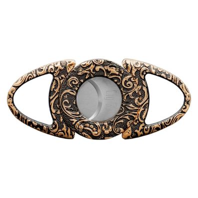 Cig-R Zigarrenabschneider Bull's Eye, antik Gold mit 2 Klingen, 24mm