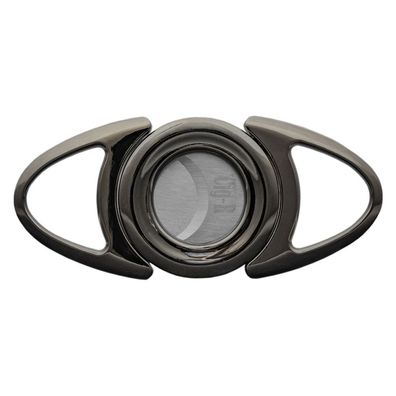 Cig-R Zigarrenabschneider Bull's Eye, Anthrazit mit 2 Klingen, 24mm