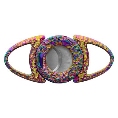 Cig-R Zigarrenabschneider Bull's Eye, antik Rainbow mit 2 Klingen, 24mm