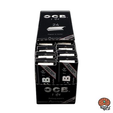 OCB Premium 1 1/4 kurzes Zigarettenpapier + Tips 50 Blatt & 50 Tips