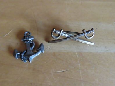 Applikationen für Kleidung oder Anker + gekreuzte Degen metall