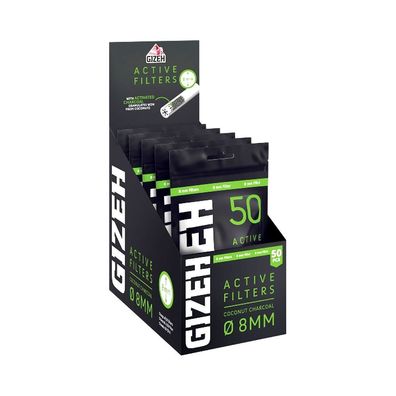 Gizeh Active Filter 8mm 5x 50 Stück Aktivkohle aus Kokosnussschalen