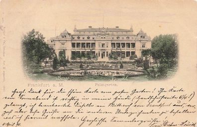 AK Frankfurt (60306), Palmgarten, gelaufen am 09.04.1893 (Dresden)