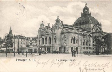 AK Frankfurt a.M. (60306), Schauspielhaus, gelaufen am 04.08.1903 (Güglingen)