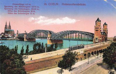 AK Köln (50667), Hohenzollerbrücke, gelaufen am 10.05.16