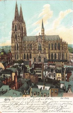 AK Köln (50667), Kölner Dom, gelaufen am 21.04.1904